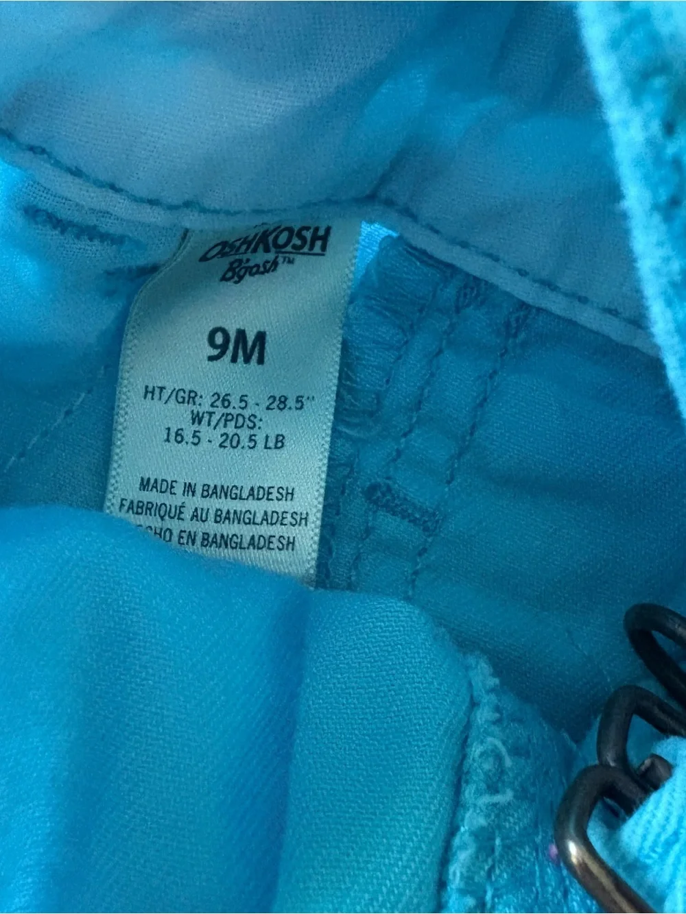 OshKosh B'gosh Turquoise Denim Pineapple Shortalls